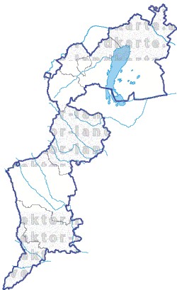 Landkarte Burgenland Bezirksgrenzen Flüssen und Seen