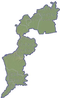 Landkarte Burgenland Bezirksgrenzen H�henrelief
