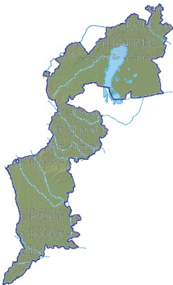 Landkarte Burgenland Höhenrelief Flüssen und Seen
