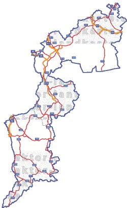 Landkarte und Straßenkarte Burgenland Regionen