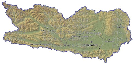 Landkarte und Gemeindekarte Kaernten Regionen vielen Orten H�henrelief