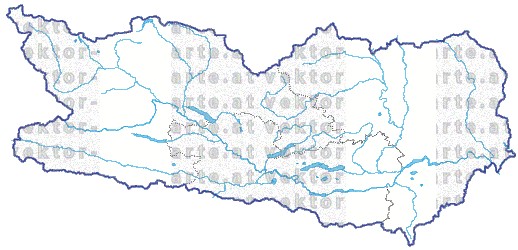 Landkarte Kaernten Regionen Fl�ssen und Seen