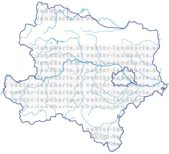 Landkarte Niederoesterreich Fl�ssen und Seen