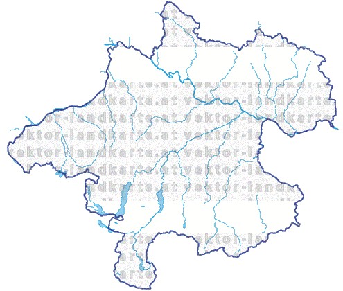 Landkarte Oberoesterreich Fl�ssen und Seen