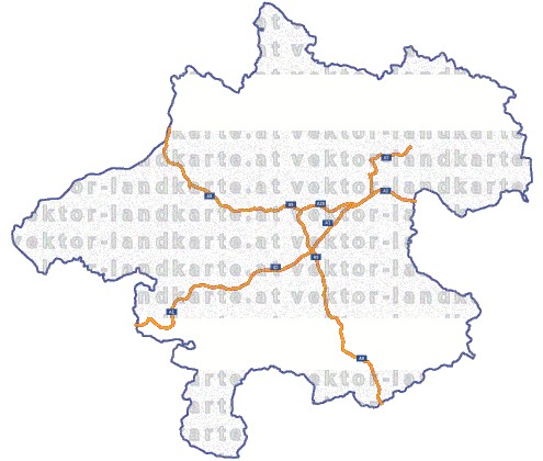 Landkarte und Straßenkarte Oberoesterreich