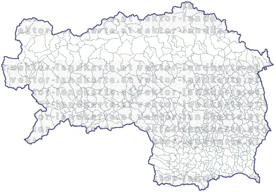 Landkarte und Gemeindekarte Steiermark Bezirksgrenzen und Gemeindegrenzen