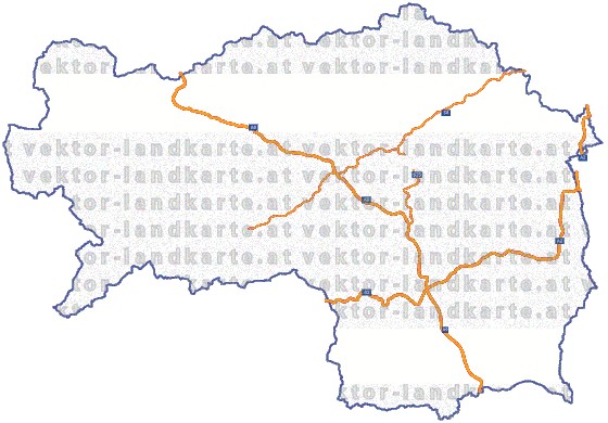 Landkarte und Straßenkarte Steiermark