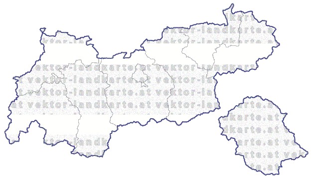 Landkarte Tirol Bezirksgrenzen