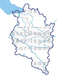 Landkarte Vorarlberg Bezirksgrenzen Fl�ssen und Seen