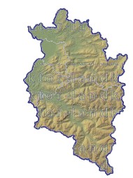 Landkarte Vorarlberg Bezirksgrenzen H�henrelief