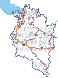 Landkarte und Straßenkarte Vorarlberg Regionen Fl�ssen und Seen