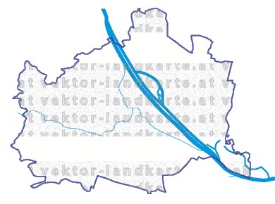 Landkarte Wien Fl�ssen und Seen